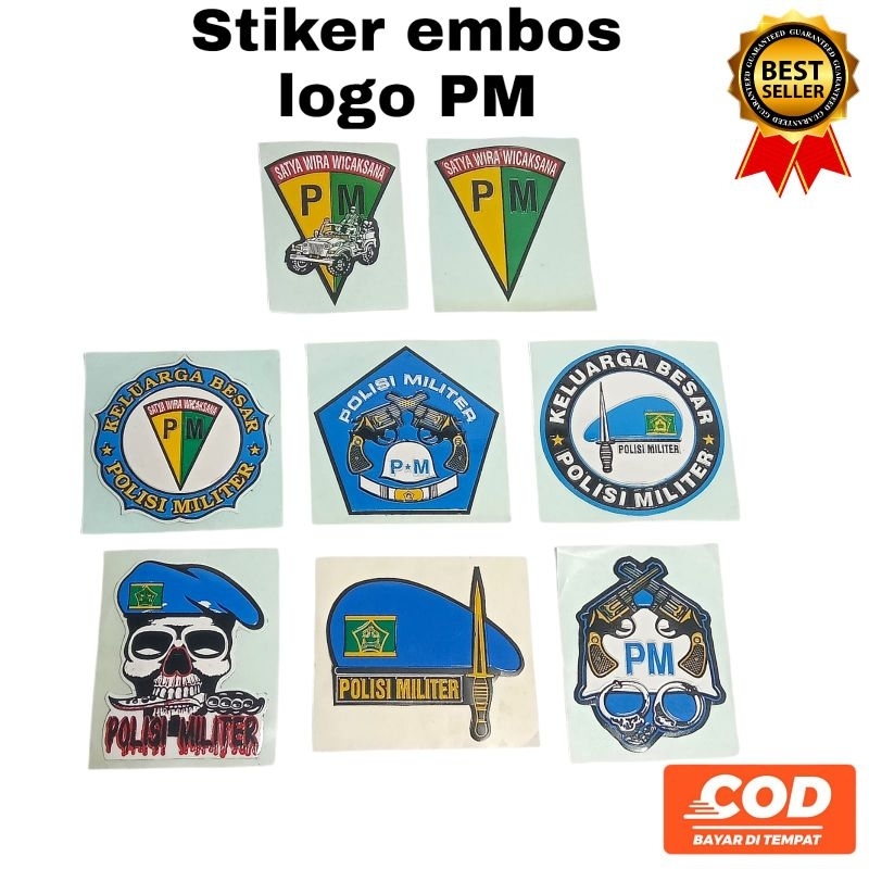 stiker embos PM polisi militer, stiker embos keluarga besar polisi militer