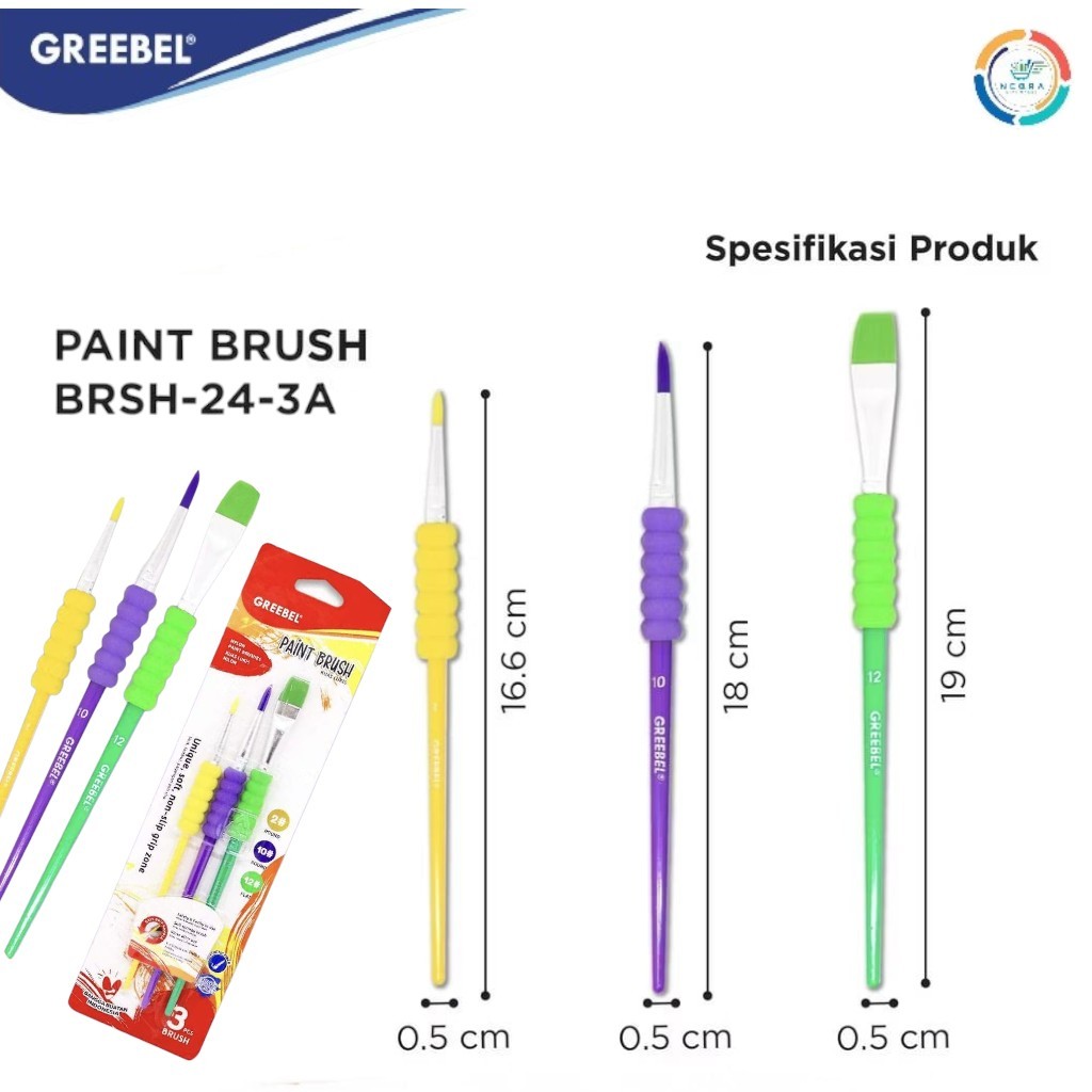 

Greebel Kuas Lukis Brush Paint Set BRSH-24-3A