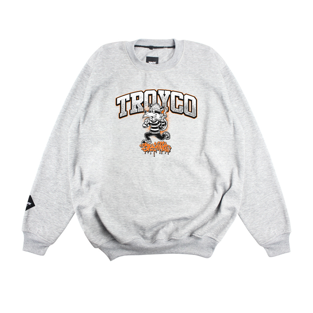 Troy Company Sweater Crewneck Misty Stay High - Sweater Crewneck Pria Abu Misty SW 2856