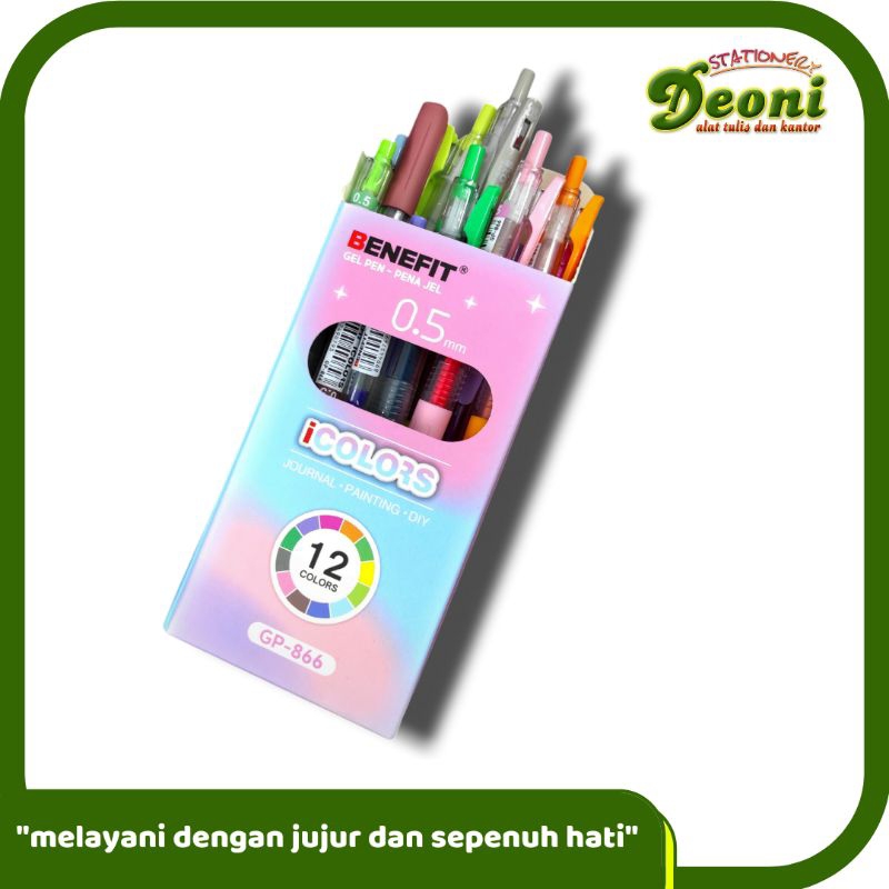 

BENEFIT Gel Pen / Pena Gel GP-866 Warna-Warni (1Pcs / Satuan)