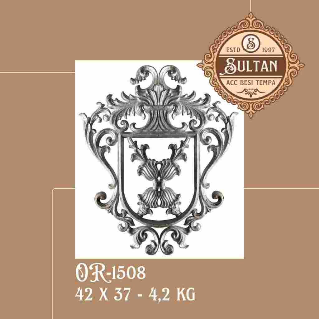 Sultan Besi Tempa / OR-1508 / Ornamen Daun Besi Tempa / Ornamen Pagar Besi Klasik / Aksesoris Besi T