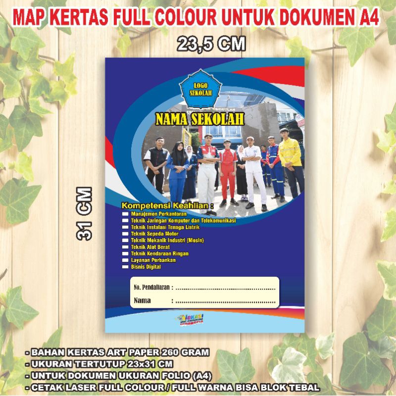 

Map Folder Custom Fullcolour (Dokumen A4)/Stopmap AP/ Minimal order 100 pcs
