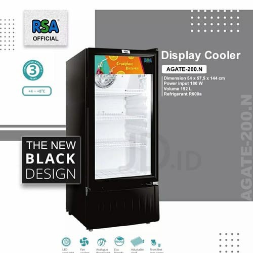RSA AGATE 200 SHOWCASE 3 RAK (192 Liter) - SELURUH INDONESIA