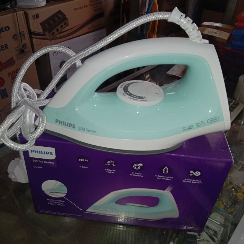 Setrika PHILIPS Seri 500 Setrika Kering Philips dry iron gosokan philips
