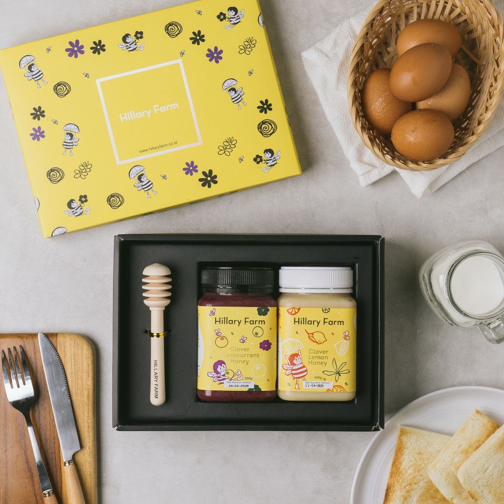 

Hampers Clover Blackcurrant Honey + Clover Lemon Honey Free Spoon Madu