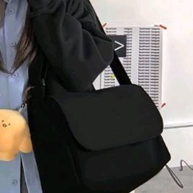 Tas selempang resleting big sling bag kanvas premium tebal polos