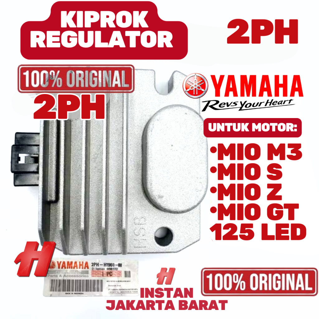 ORIGINAL KIPROK REGULATOR YAMAHA ASLI KODE 2PH MIO Z, MIO S, MIO M3, SOUL GT 125 LED ASLI YAMAHA