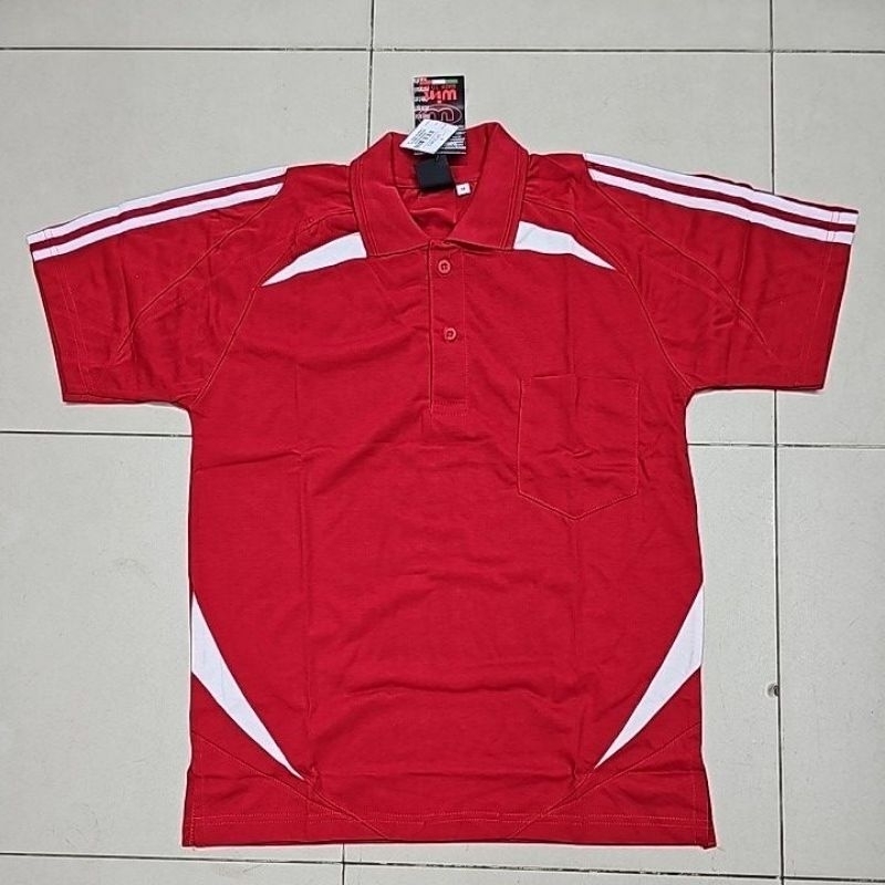 KAOS OLAHRAGA / BAJU SERAGAM OLAHRAGA SPVB BAHAN KATUN WARNA MERAH PUTIH KOMBINASI