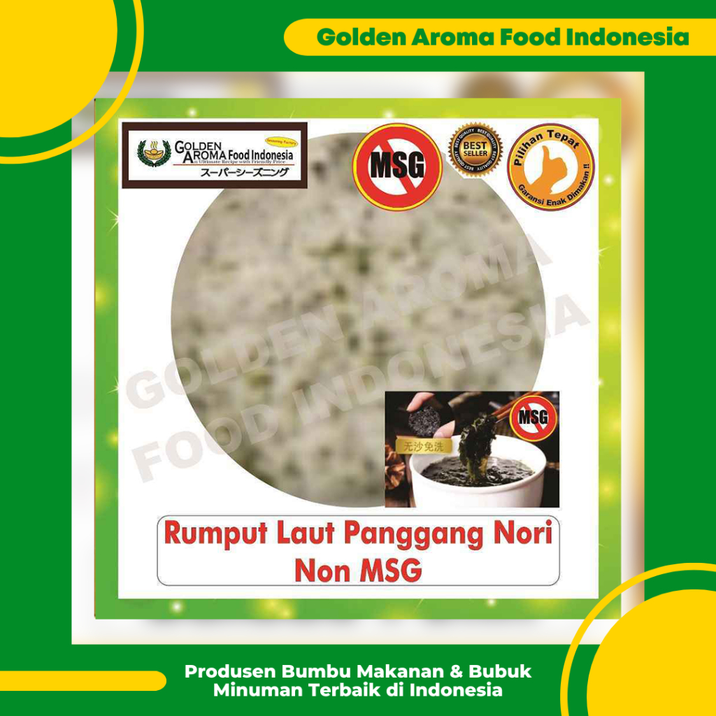 

Bumbu Tabur Rasa Rumput Laut Panggang Nori Non MSG 1Kg Bubuk Roasted Seaweed 1 Kg Premium Asin Powder Kiloan buat Aneka Rasa Makanan Keripik Pisang Kentang Goreng Basreng Martabak Kacang Goreng Cimin Cimol Kripik Singkong Cilung Terbaik Paling Enak GAFI