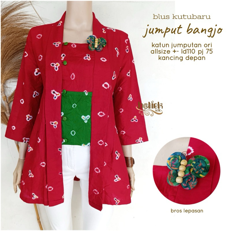 kutubaru merah. kutubaru jumputan. kutubaru batik hijau. kutubaru jumputan merah