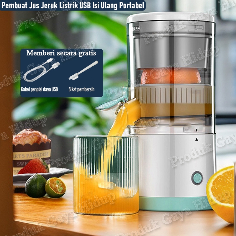 Mesin Jus Jeruk Elektrik USB Portabel Rumah Tangga Sepenuhnya Otomatis Pembuat Jus Pemeras Jeruk Mes