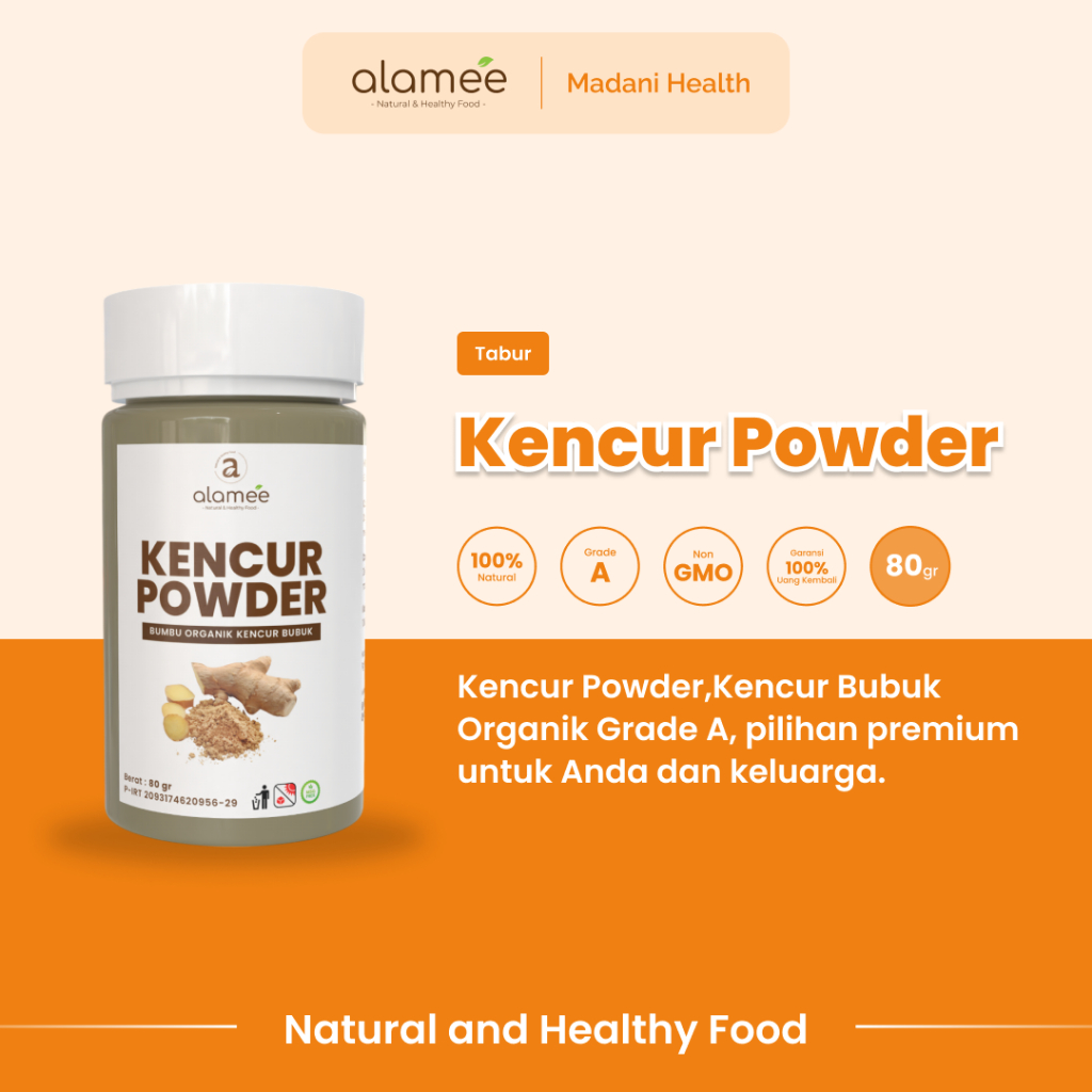 

ALAMEE Kencur Bubuk Bumbu Dapur Organik Murni Asli Tanpa Campuran Seasoning Powder Spice 80g