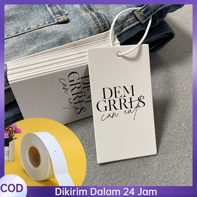 1000pcs Label Baju Kertas Label Karton Hang Tag Label Tag Baju  35*50mm Hangtag Label Baju Merek Baj