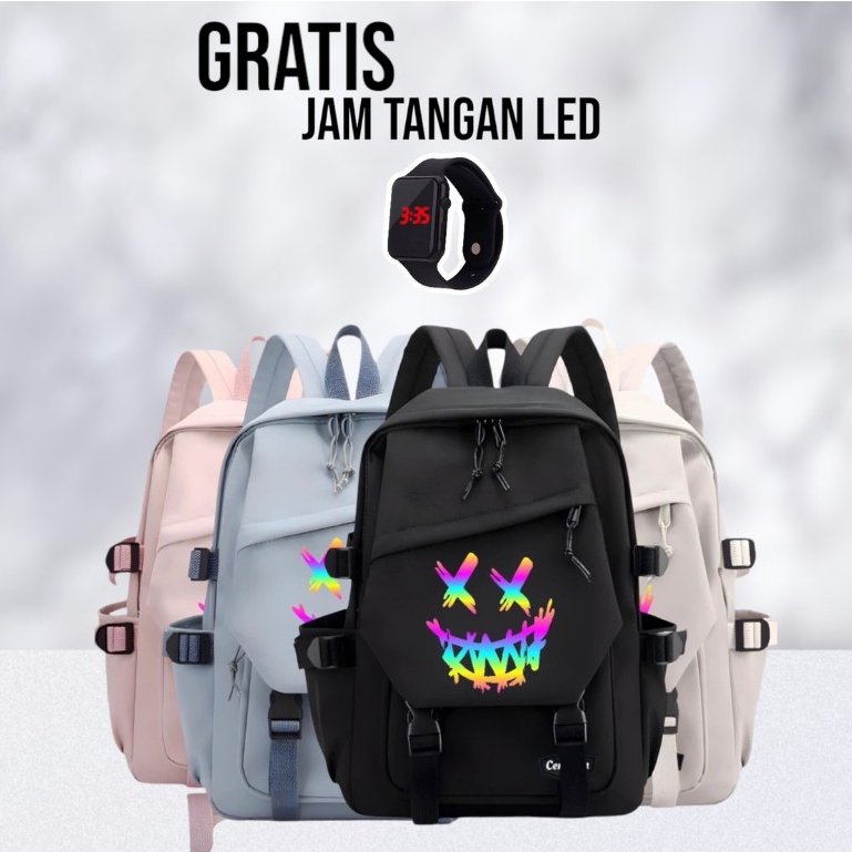 Senio. id - Tas Ransel Sekolah Anak Terbaru Motif Gradasi X Lagi Hits Free Jam Botol / Tas Ransel Se