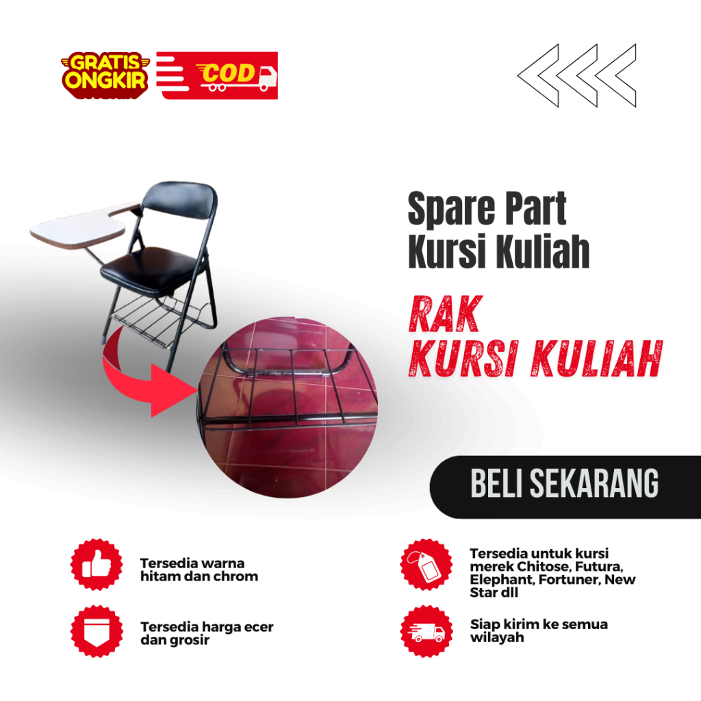 RAK KURSI KULIAH LIPAT - Spare Part Kursi Kuliah