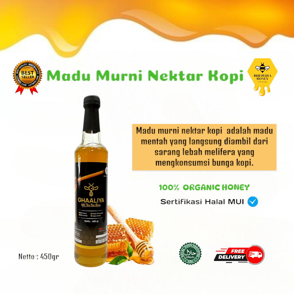 

Madu Murni Nektar Kopi 100% Asli 450 gr by Ghaaliya Madu
