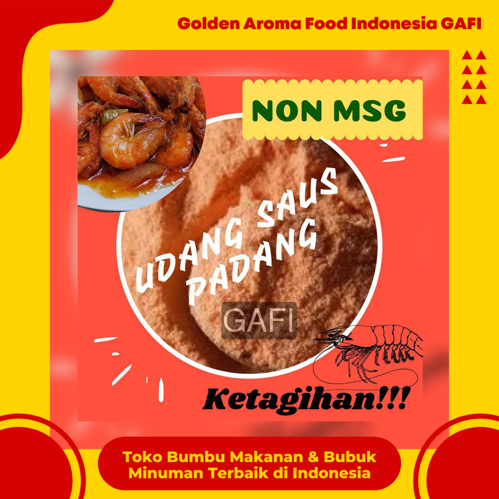 

GAFI Food Bumbu Tabur Rasa Udang Saus Padang NON MSG 1 kg Enak Murah Lezat Halal, Padang Shrimp Sauce NON MSG Seasoning Powder 1kg