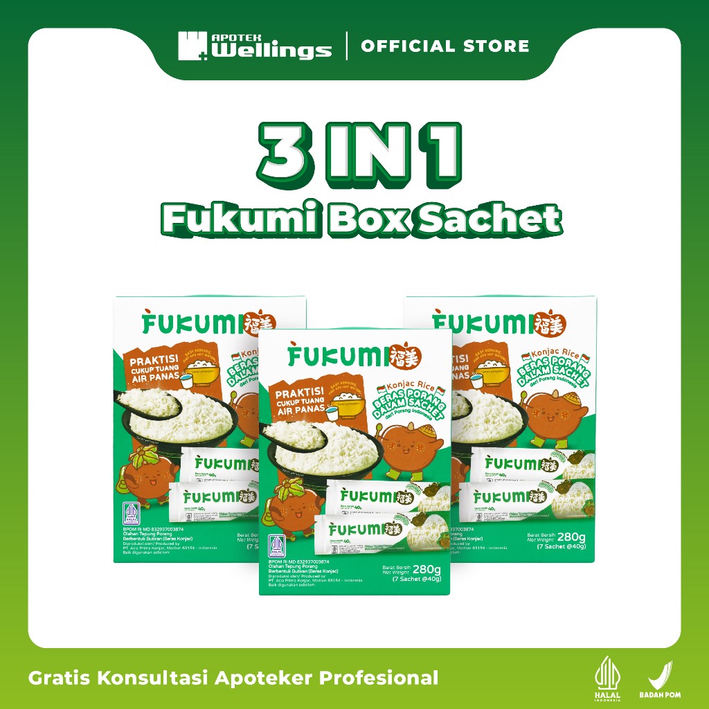

[3 IN 1] Fukumi Konjac Rice Beras Porang 280gr