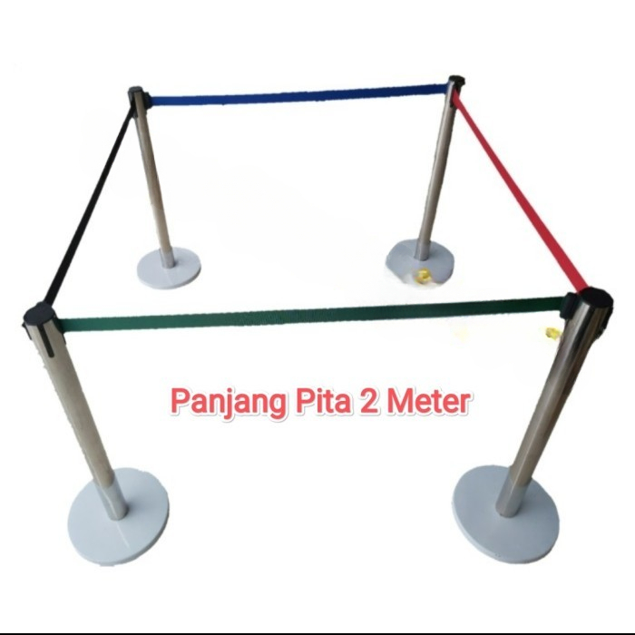 

Tiang Pembatas Antrian Stainless Tebal Pita