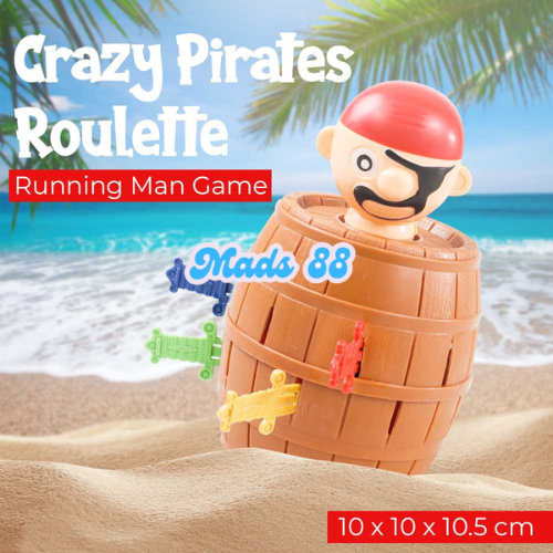 Mainan Barrel Running Man Crazy Pirates Tong Boneka Bajak Laut Tusuk Pisau Pedang High Quality