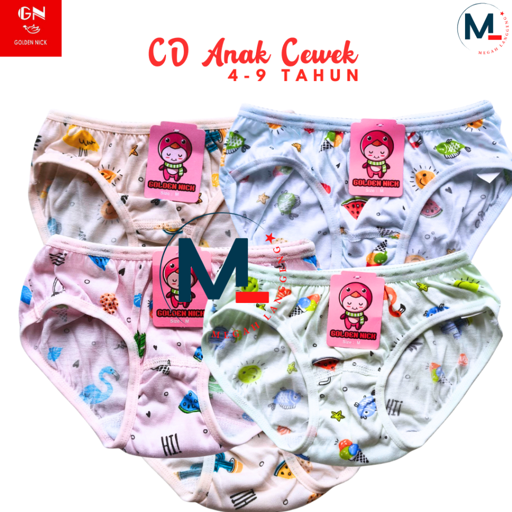 6 Pcs Celana Dalam Anak Perempuan Golden Nick 1187 CD Pakaian Dalam Wanita - CD anak perempuan Golde