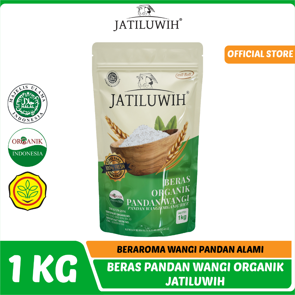 

Jatiluwih Beras Pandan Wangi Organik 1kg - Beras Pandan Wangi Organik Jatiluwih 1kg