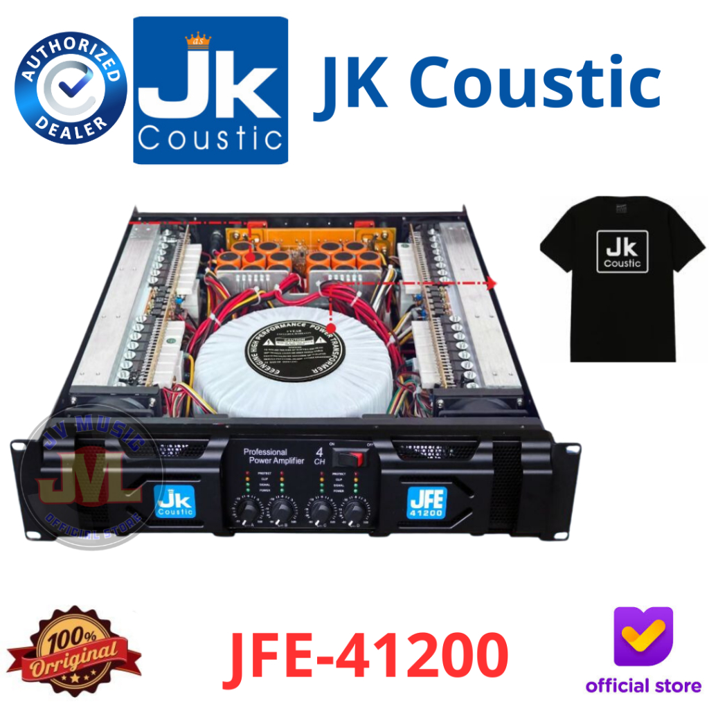 JK Coustic JFE41200 4-Channel Power Amplifier JK Coustic JFE-41200