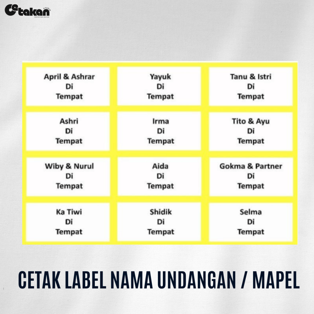 

PRINT LABEL NAMA UNDANGAN / PRINT MAPEL 103