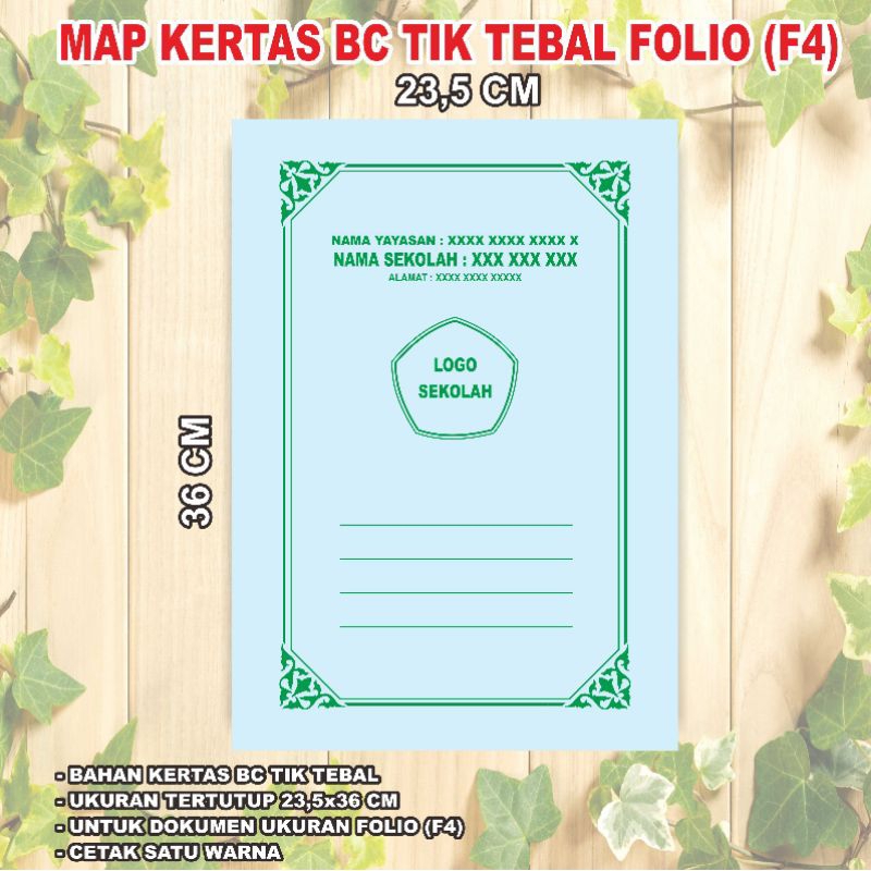 Map Custom / Map Cetak satu Warna/ Stopmap/bahan BC TIK Tebal