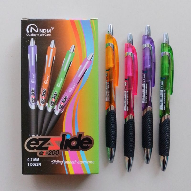 Pulpen Ballpoint NDM Ezslide 200 ( 12 Pcs ) [ Original ]
