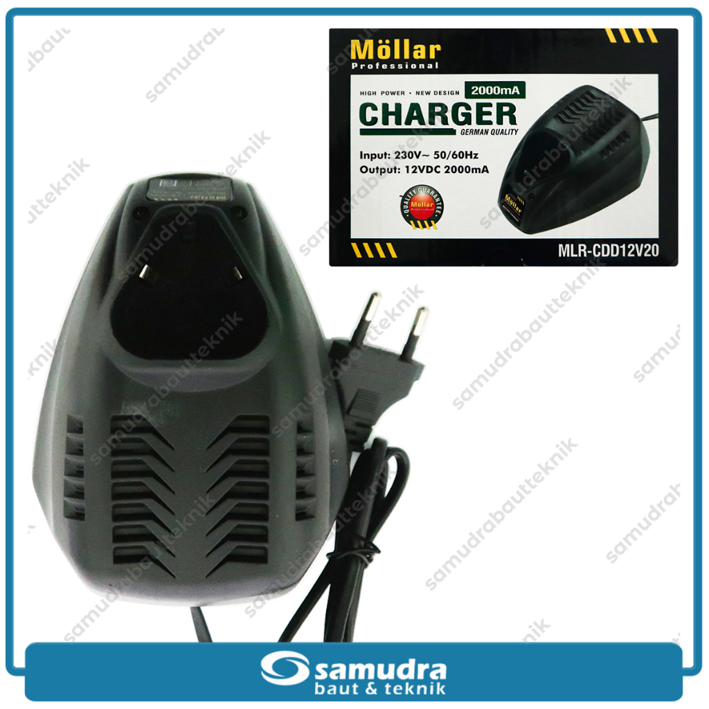 Charger MOLLAR 12V Model Docking Dock Untuk Bor Cordless Fast Charging