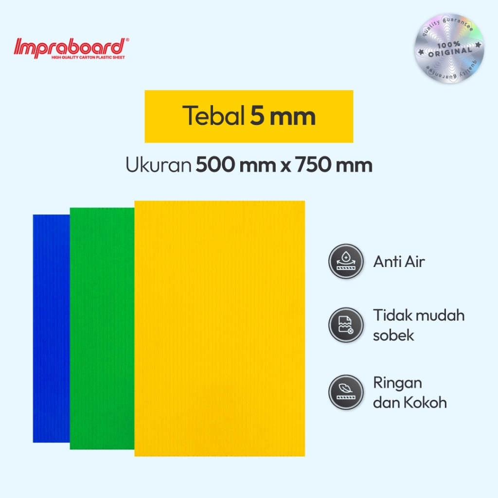 

Impraboard Tebal 5 mm ukuran 500 x 750 mm