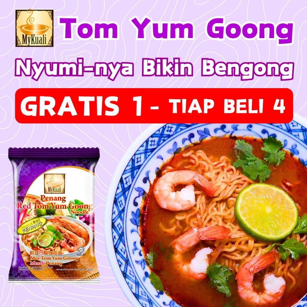

TOM YUM GOONG PENANG RED NOODLE Mykuali Mie Import Premium Malaysia
