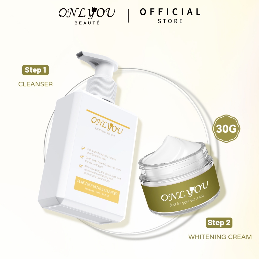 ONLYOU Skincare Paket Whitening essence cream 30g & 5X Amino Facial Wash 150ml