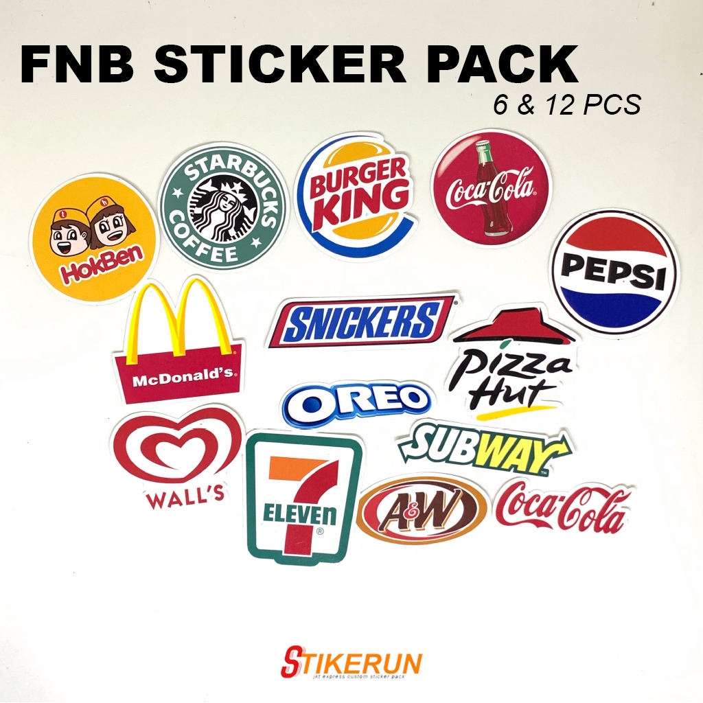

Sticker Pack Logo Brand FNB Makanan dan Minuman / Sticker Vinyl + Laminasi / Die Cut (Potong Putus)