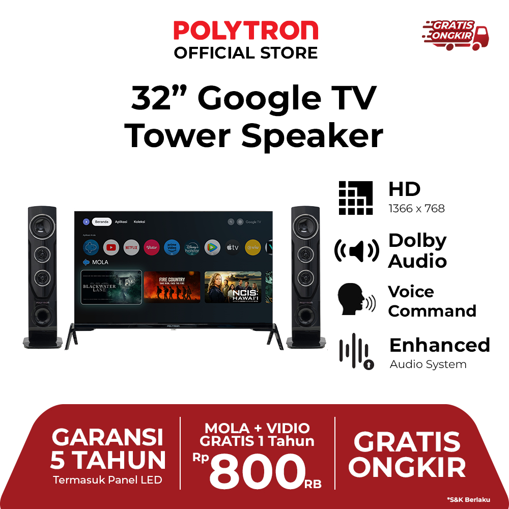 POLYTRON Smart Cinemax Google TV 32 inch PLD 32TG9055