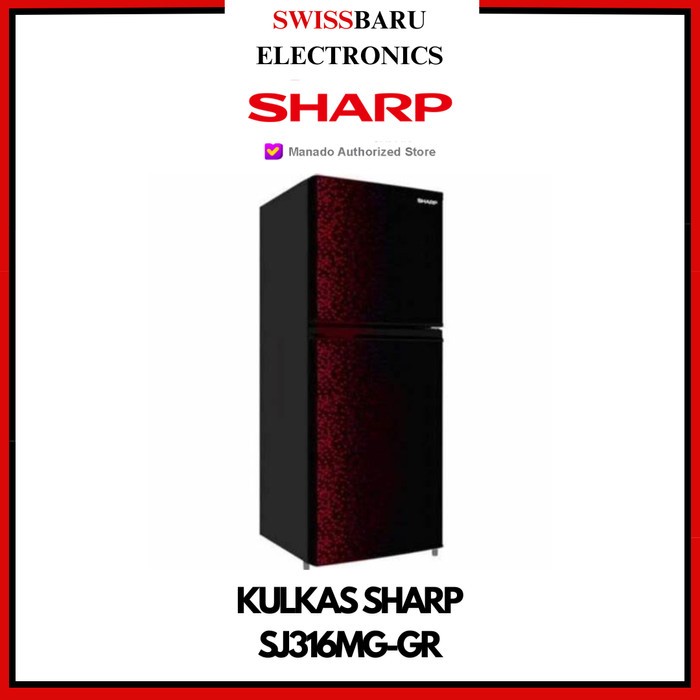 MANADO - KULKAS 2 PINTU SHARP SJ-316MG-GR