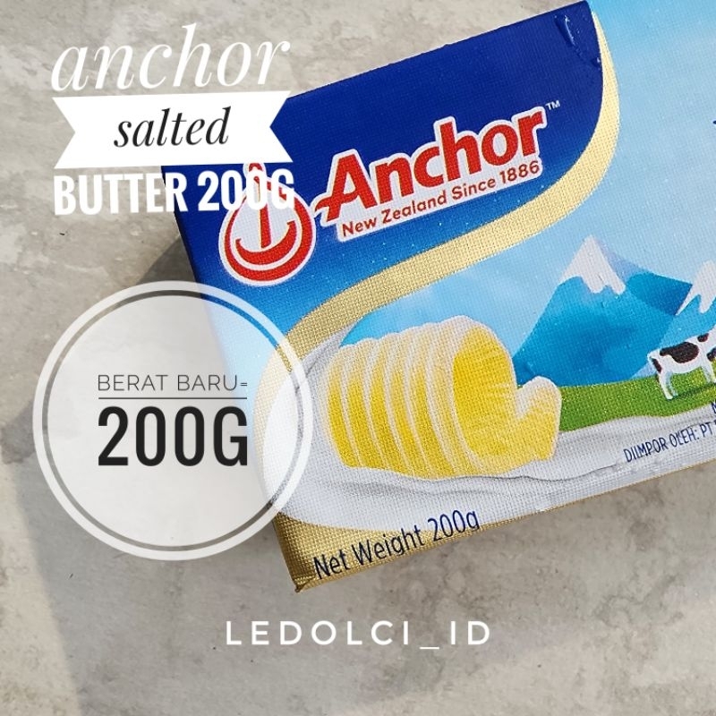 

MURAH! BUTTER ANCHOR SALTED 200 GRAM MENTEGA ASIN ANCHOR 200 GRAM