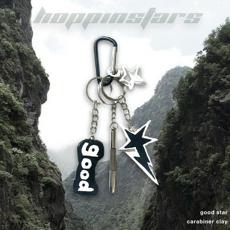 Good Star Carabiner Clay/gantungan kunci star/clay custom gantungan kunci