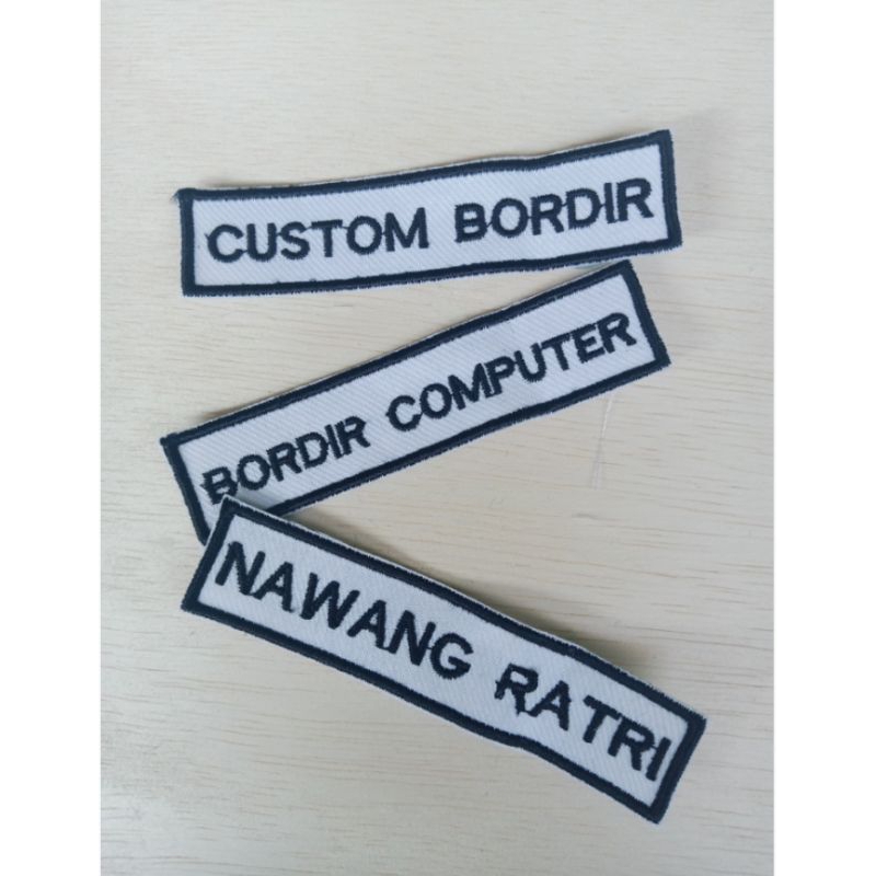 Bordir nama badge nama emblem patch bordir