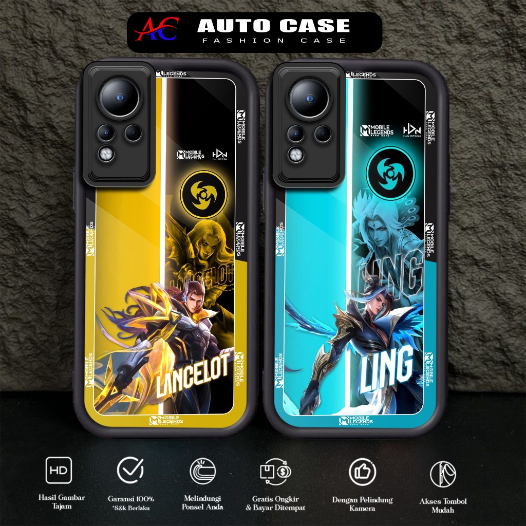 Softcase Glass kaca untuk INFINIX NOTE 11 NOTE 11 NFC NOTE 12 MLBB Casing Handphone Case Hp Procamer