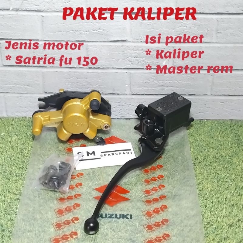 paket kaliper cakram depan + master rem assy depan motor suzuki satria fu 150