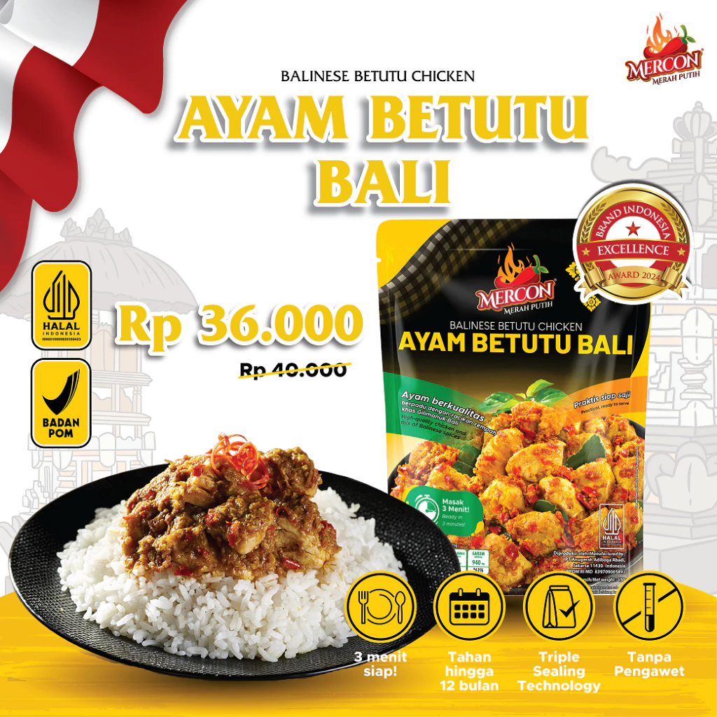 

Ayam Betutu Oseng Mercon Merah Putih 150gr makanan siap saji