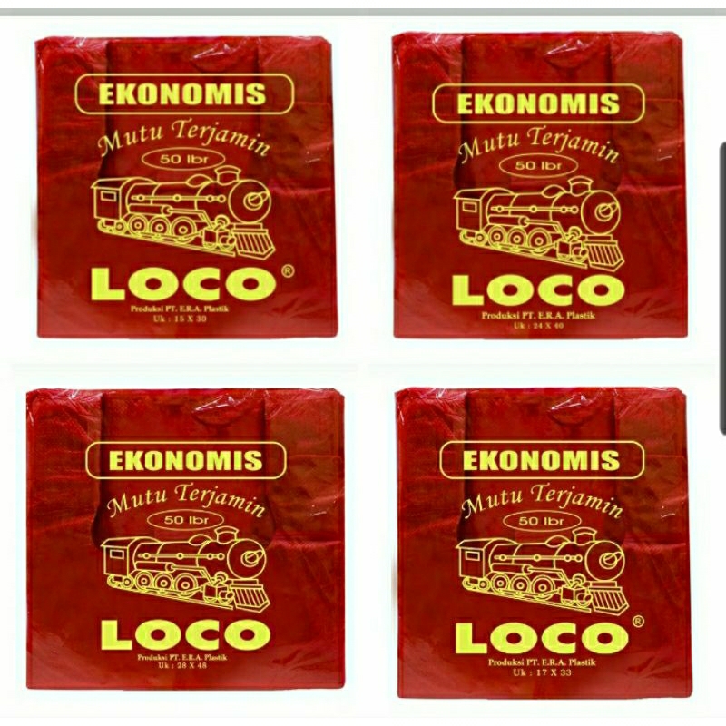 Kantong Kresek Warna Merah Loco / Kantong Plastik Kresek Merek Loco Merah / Kantong Plastik Kresek L