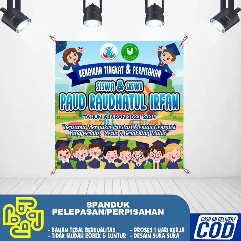 spanduk banner perpisahan penerimaan TK PAUD SD terlaris bisa COD bayar ditempat