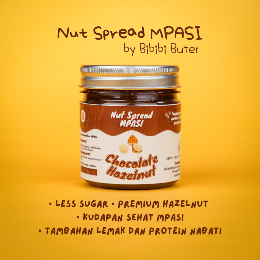 

Bibibi Selai Chocolate Hazelnut Kids Friendly Sperad Less Sugar Jam Lemak MPASI Non Pengawet