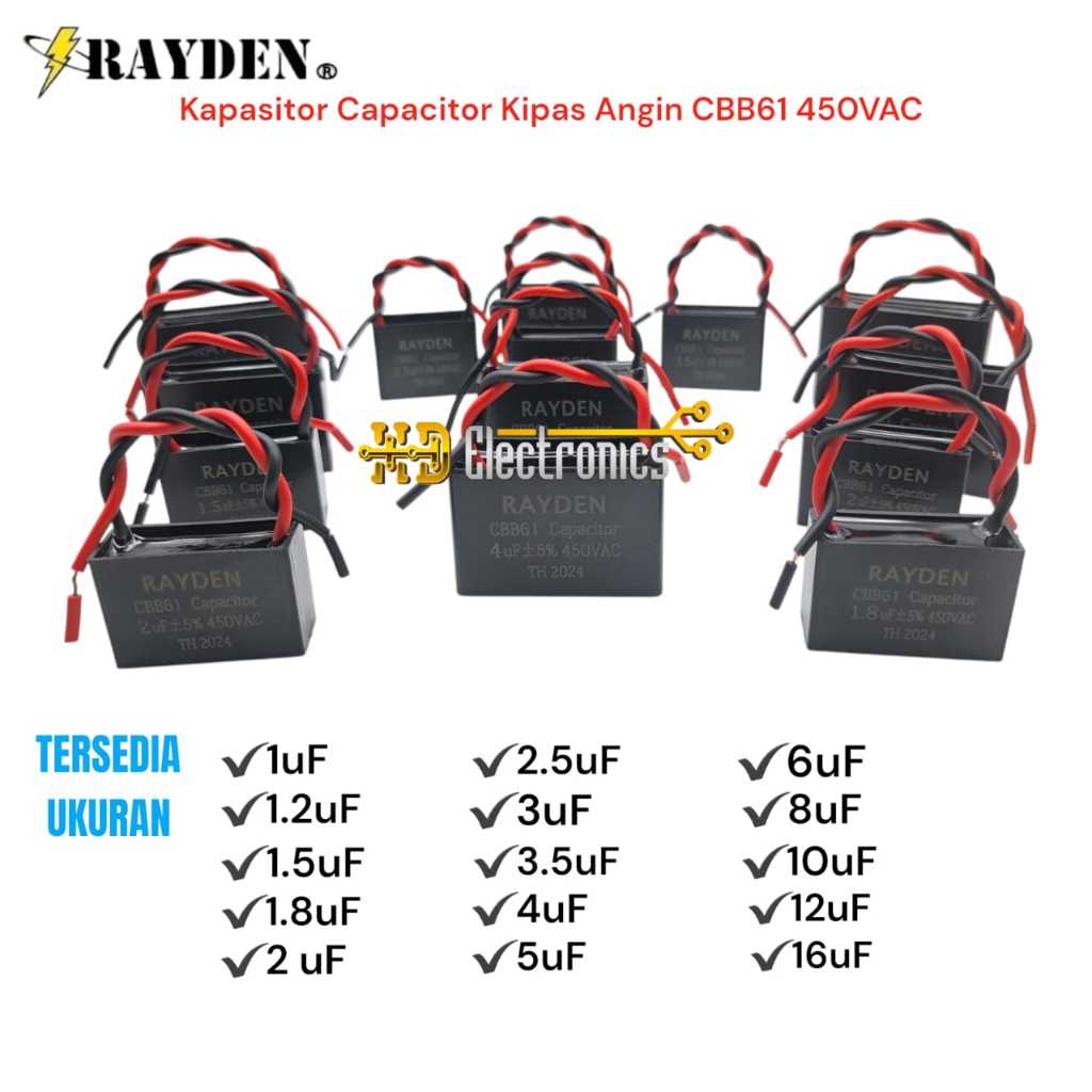 Kapasitor Capacitor Kipas Angin CBB61 450VAC