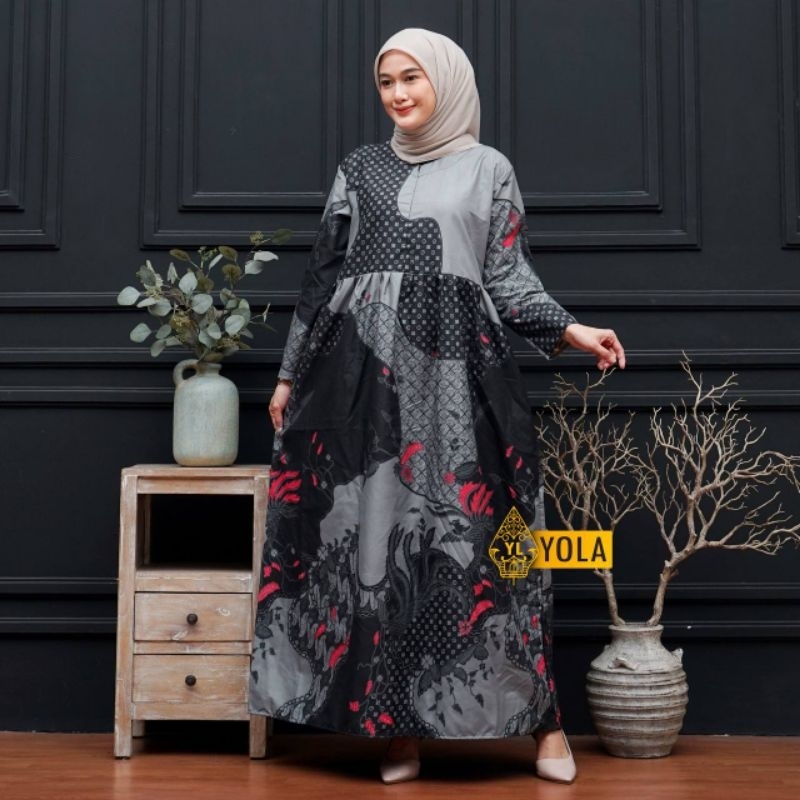 Batik gamis wanita modis batik pekalongan murah