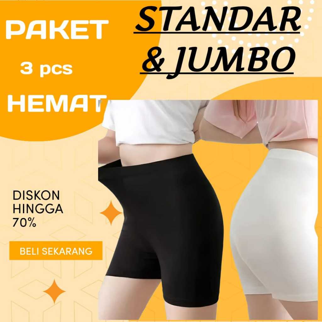 Zor - 3 PCS Celana Legging Pendek Wanita Dewasa Hotpants/shortpants Bahan Spandek Premium Adem Nyama