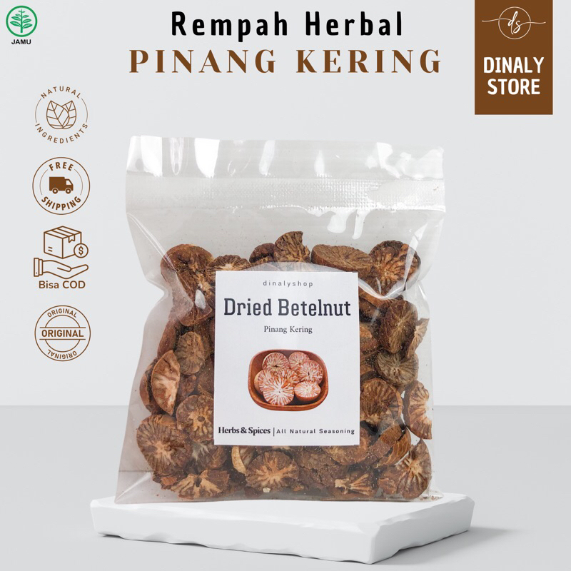 

PINANG KERING IRIS 100 GRAM | DRIED BETELNUT | BUAH PINANG KERING